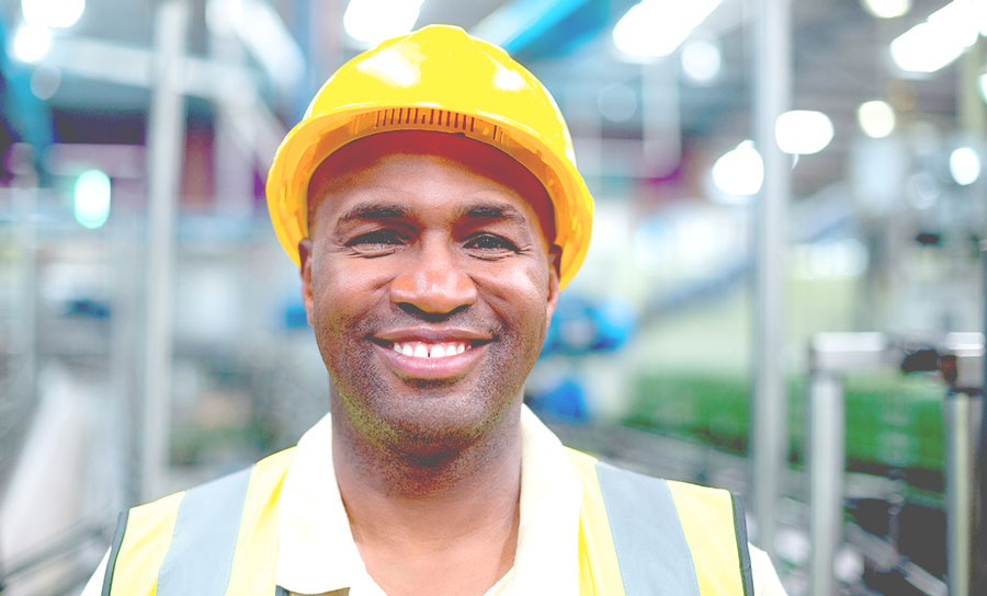 Man smiling at work. Man smiling at work.
